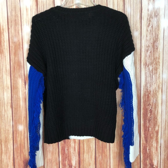 Free Generation Color Block Fringe Sweater NWT (S) - Picture 8 of 15